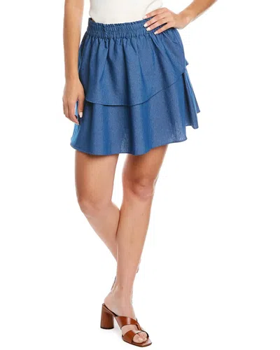 1.STATE 1.STATE ELASTIC WAIST DOUBLE LAYER MINI SKIRT