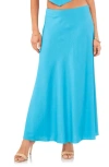 1.state Linen Blend Maxi Skirt In Laguna Mist Blue