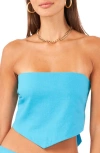 1.STATE LINEN BLEND STRAPLESS TRIANGLE TOP