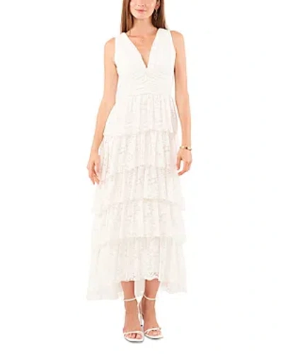 1.state Cascade Ruffle Lace Midi Dress In New Ivory