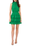 1.state Smock Neck Sleeveless Fit & Flare Dress In Electric Green