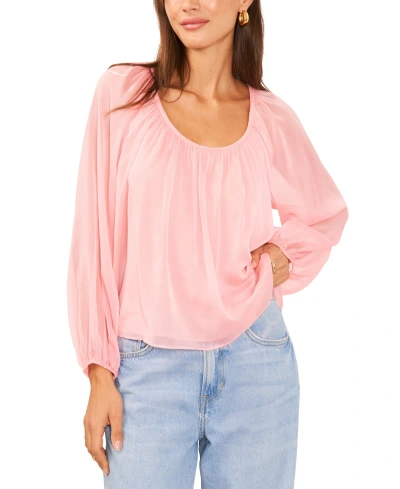 1.state Women's Long-sleeve Peasant Blouse In Rose Gauze