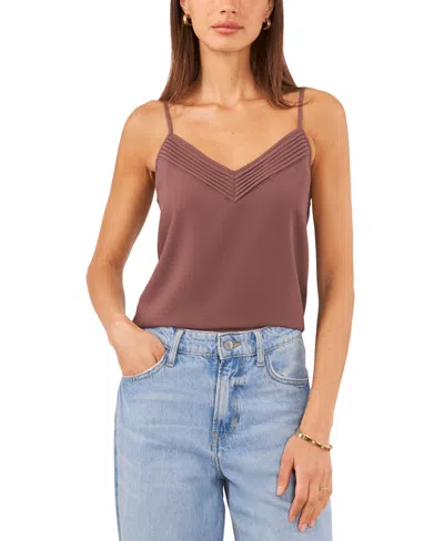 1.state Women's Sleeveless Pin Tucked V-neck Camisole Top In Peppercorn