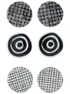 10 Corso Como Circle-print Acrylic-glass Coasters (set Of Six) In Black