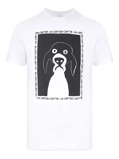 10 Corso Como Dog-print Crew-neck T-shirt In White