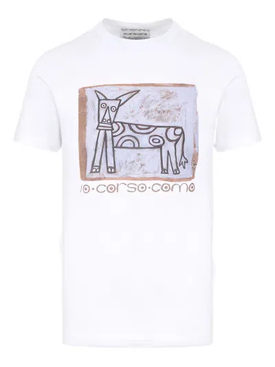 10 Corso Como Donkey-print Crew-neck T-shirt In White