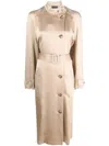 10 Corso Como Double-breasted Belted Satin Coat In Nude