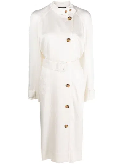 10 CORSO COMO DOUBLE-BREASTED BELTED SATIN COAT