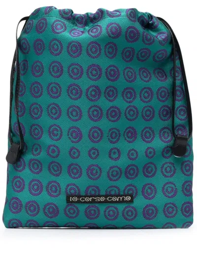 10 Corso Como Geometric-print Makeup Bag In Blue