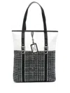10 Corso Como Geometric-print Panelled Shoulder Bag In Black