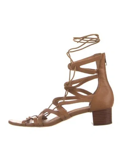 Pre-owned 10 Corso Como Leather Gladiator Sandals In Brown