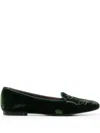 10 Corso Como Studded Velvet Ballerina Shoes In Green