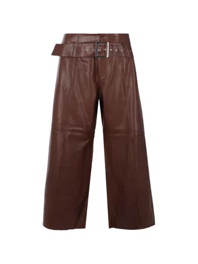 10 Corso Como Wide-leg Belted Trousers In Brown