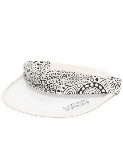 10 Corso Como X Courrèges Two-tone Print Visor Hat In Neutrals