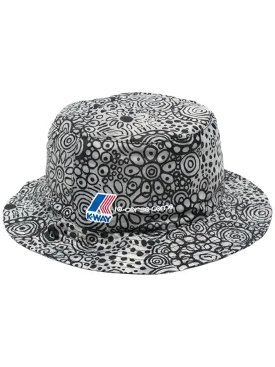 10 Corso Como X K-way Logo-print Bucket Hat In Black