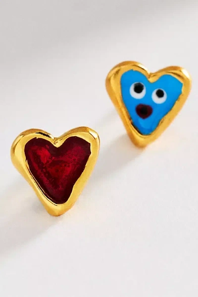 10 Decoart Art Gigglers Heart Post Earrings In Neutral