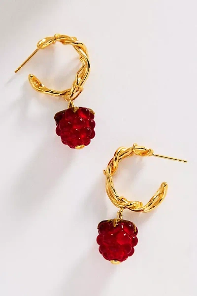 10 Decoart Romeo Julia Raspberry Hoop Earrings In Gold