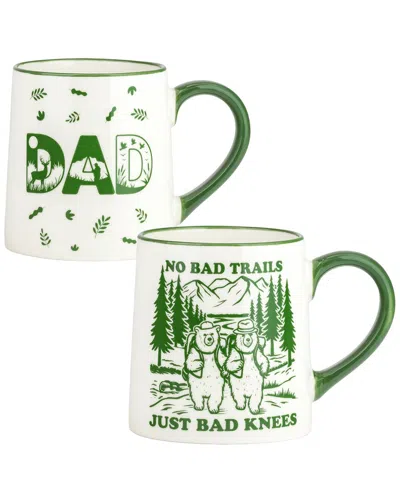 10 Strawberry Street Ari 2pc Father's Day Coffee Mug Set In White