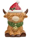 10 Strawberry Street Christmas Cow Canister In Brown