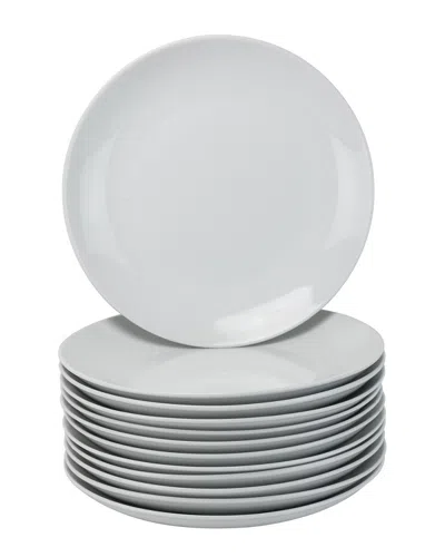 10 Strawberry Street Set Of 12 Coupe Plates In Gray