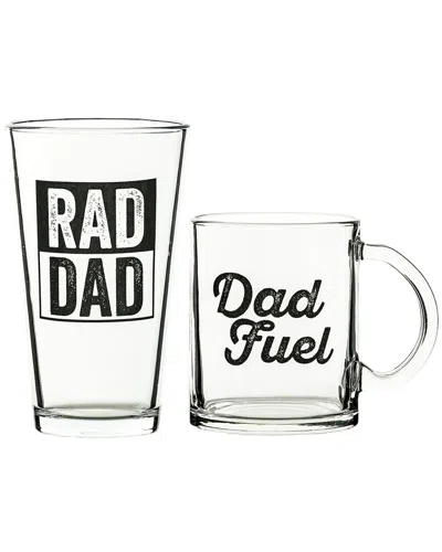 10 Strawberry Street Father's Day Coffee Mug & Pint Glass Gift Set In Animal Print