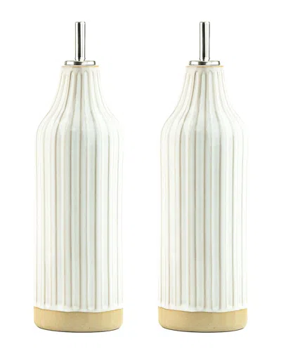 10 Strawberry Street Fluted & Bique Bottom Oil & Vinegar Cruet Set In Neutral
