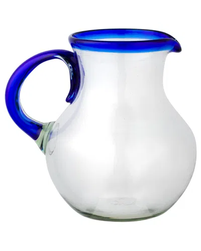 10 Strawberry Street Handblown Mexican Glass Rim Pitcher