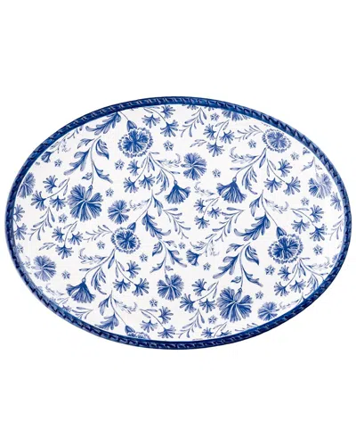 10 Strawberry Street Heritage Wildflower Oval Serving Platter In White