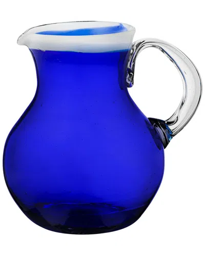 10 Strawberry Street Leon Mexican Glassware Pitcher In Blue