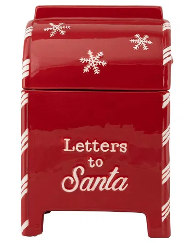 10 Strawberry Street Letters To Santa Cookie Jar In Red