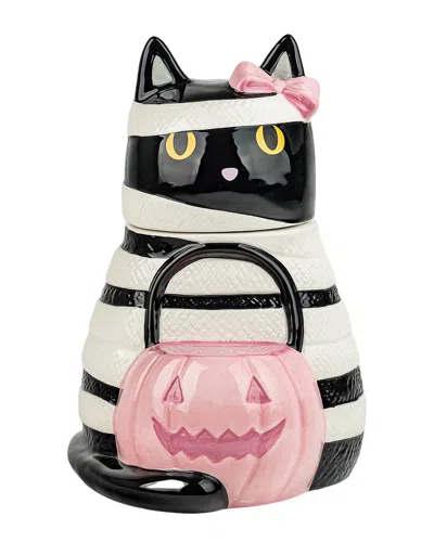 10 Strawberry Street Mummy Cat Cookie Jar In Multi