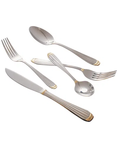 10 Strawberry Street Parisian Gold 20pc Flatware Set In Silver
