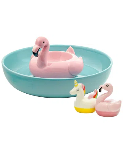 10 Strawberry Street Pool Float Entertaining Set With Platter & Shakers