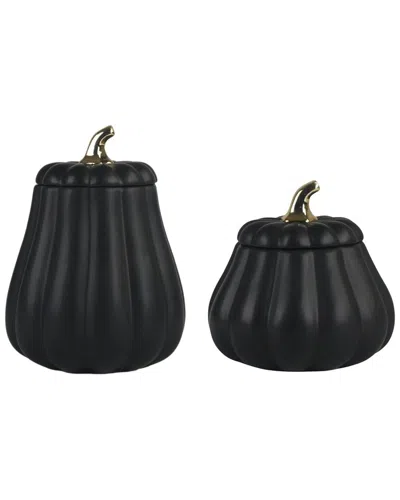 10 Strawberry Street Pumpkin Patch Graduated Gourd Canister Set In Black