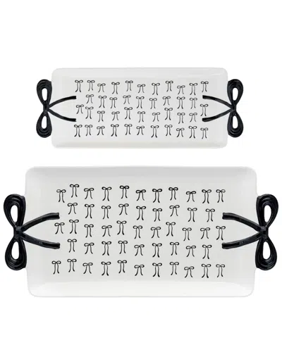 10 Strawberry Street Set Of 2 Black Bow Serving Tray