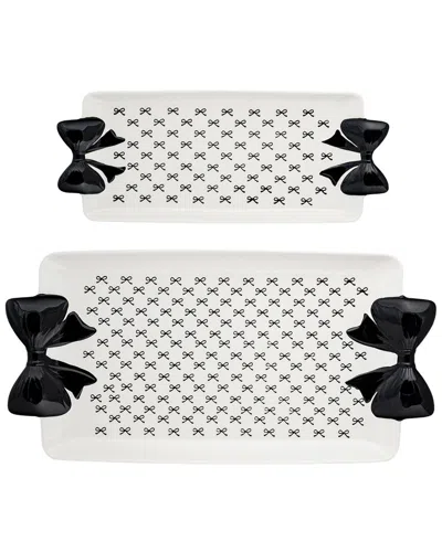 10 STRAWBERRY STREET 10 STRAWBERRY STREET SET OF 2 BLACK BOW SERVING TRAYS