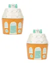 10 Strawberry Street Set Of 2 Gingerbread House Cookie Jar In Multi