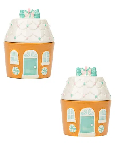 10 Strawberry Street Set Of 2 Gingerbread House Cookie Jar In Multi