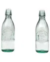 10 Strawberry Street Set Of 2 Hermetic Glass Milk Bottles