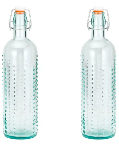 10 Strawberry Street Set Of 2 Hermetic Glass Urchin Bottles