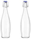 10 Strawberry Street Set Of 2 Indro Large Swing Top Bottles With Blue Lid