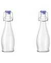 10 Strawberry Street Set Of 2 Indro Medium Swing Top Bottles With Blue Lid