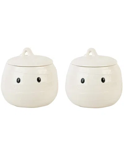 10 Strawberry Street Little Mummy Canister Set Of In White
