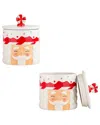 10 Strawberry Street Set Of 2 Nutcracker Face Canister In Multi