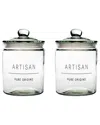 10 Strawberry Street Set Of 2 Stockholm Artisan Small Glass Canisters In Transparent