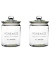 10 Strawberry Street Set Of 2 Stockholm Homemade Medium Glass Canisters In Transparent