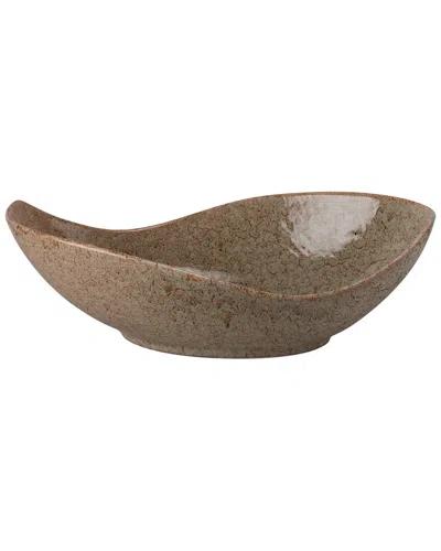 10 Strawberry Street Set Of 2 Whittier Tiger Eye Canoe Bowls In Brown