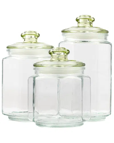 10 STRAWBERRY STREET 10 STRAWBERRY STREET SET OF 3 ALCOTT CANISTERS JADE LID
