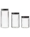 10 Strawberry Street Set Of 3 Astor Glass Canisters
