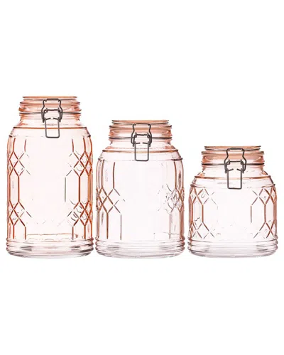 10 Strawberry Street Set Of 3 Bleeker Glass Canisters
